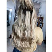 MRSHAIR Tape in Hair Extensions Human Hair Blonde Seamless Tape Hair Extensions 4x0.8cm Skin Weft PU Tape On Hair 20PCS 12"-24"