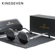 KINGSEVEN Occhiali da sole Steampunk gotici di alta qualità polarizzati uomo donna designer di marca occhiali da sole rotondi vintage con montatura in metallo