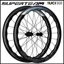 SUPERTEAM-Scheibenbremsen-Laufradsatz 700C Road Cabon Faserräder 50 mm Tubeless Clincher Fahrradradsatz 6 Pawls Nabe für HG/XDR-Räder