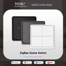 MOES 4-Gang Tuya ZigBee Wireless 12-Szenenschalter Druckknopf-Controller Batteriebetriebenes Automatisierungsszenario für Tuya-Geräte