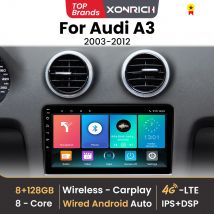 Lettore autoradio wireless Carplay Android 14 per Audi A3 2 8P 2003-2013 Navigazione GPS 9 "IPS Lettore multimediale DSP 4G Wifi Bose