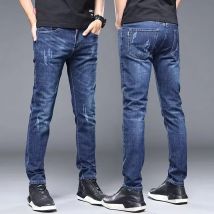 Hohe Qualität Marke männer Mode Schmale Bein Casual Jeans Grundlegende Vintage Dünne Hosen Neue Gerade Bein Außerhalb Denim Hosen männlichen