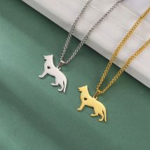 Liebe Wolf Hund Wurst Hund Anhänger Edelstahl Halskette für Männer und Frauen Mode niedlichen Haustier Hund Geburtstag Geschenk Schmuck Geschenk