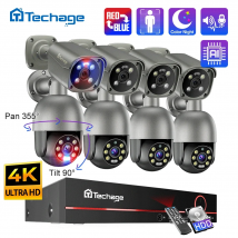 Techage H.265 8CH Ultra HD 4K POE NVR Set Zwei-Wege-Audio Smart AI Human Detected 8MP CCTV Video Outdoor Security IP-Kamerasystem