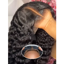 Glueless Water Wave Lace Front Wig Wear & Go Brazilian Deep Wave Wig 13x6 HD Curly Lace Frontal Human Hair Wig On Sale 30 34 Inc