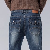 Herbst Neue Herren Retro Jeans Modische und vielseitige elastische dünne gerade Hosen wasserabweisende Y2K Denim Hosen