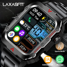 LAXASFIT Neue Outdoor Military Smartwatch Männer Bluetooth Anruf Smart Uhr 1,73 zoll LED Sport Fitness Uhren Für Mann Frauen