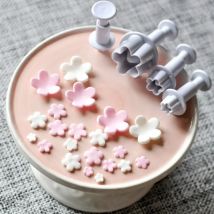 4 Teile/satz Pflaumenblüte Blume Plunger Fondant Cutter Sugarcraft Kuchen Dekorieren Werkzeuge DIY