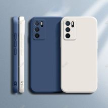 Straight Edge Phone Case for Oppo A54s 6.52" CPH2273 Skin Friendly Liquid Silicone Basic Original Classic Back Cover Accessories