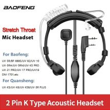 ABBREE Extendable Adjustable Acoustic Throat MIC PTT headphone Headset For Baofeng UV-5R BF-888S UV-21 PRO Quansheng UV K5 K6
