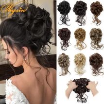Synthetische unordentliche Donut-Haarknoten, zerzauste Hochsteckfrisur, Chignon, elastische Haarverlängerung, Haar-Accessoires für Frauen