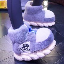 2025 Scarpe invernali calde da donna Fodera in peluche Pantofole da interno Coppie Piattaforma Tacco alto Stivali da neve Donna Uomo Pantofola da casa