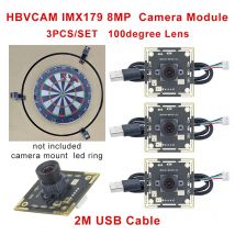 HBVCAM IMX179 100 degree 8MP 30fps camera module with 2m cable for Autodarts Scoring System