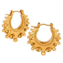 Car lidana Vintage nicht trüben Damen Ohrringe Edelstahl wasserdichte hypo allergene Spikes Perlen Mode Creolen