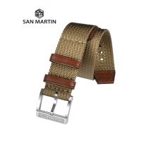 San Martin High Quality Nylon Strap 20mm Pilot Military Watch Band Universal Type Fashion Sports Strap 316L Buckle Watch Parts