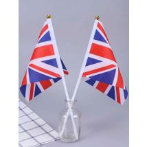 10PCS Stick UK Flag United Kingdom GB Great Britain 14x21cm Mini Handheld Union Jack Small National British Flags With Flagpoles