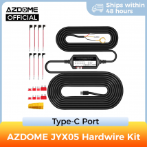 Azdome JYX05 Kit cavo rigido per registrazione DVR per auto con porta di tipo C per M660/M550 Max/M300S/PG17 Protezione a basso vol 12V-24V in uscita 5V2.5A