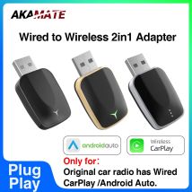 Der kabellose CarPlay 2in1 Wireless Android Auto Adapter für Original-Autoradio verfügt über kabelgebundene CarPlay-Fahrzeuge mit Bluetooth ﻿ Plug and Play