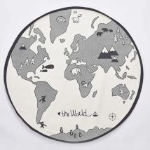 Leinwand Weltkarte Baby Spiel matte DIY Malerei Boden teppich europäischen Teppich Kinder 135cm runde Kletter kissen Jungen Mädchen Wohnkultur