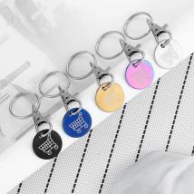 Brelok do kluczy z tokenem supermarketu, wózek na zakupy ze stali nierdzewnej, narzędzie do wybijania zamków, przenośny i podręczny wisiorek
