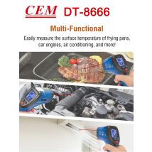 Compact infrared thermometer with Dual Laser Targeting -50~380℃ Non-contact Pyrometer High Laser Temperature Meter