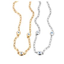 18K PVD Überzogene Kette Link Augen Anhänger Halskette Wasserdicht Edelstahl Mode Schmuck Unisex Drop Shipping JN25014