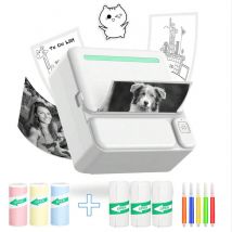 Tragbarer Mini-Drucker, tintenloser Aufkleberhersteller, frei geschnittener kleiner Taschendrucker, tragbarer Thermodrucker für Foto-Tagebuch, Notizen, Memo