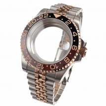40mm Two Tone Rose Golden Mens Watch Case for SUB GMT Watch Mod NH34A NH35A NH36 NH70 NH38 NH39 ETA 2824 Glidelock System Clasp