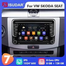 Isudar-reproductor multimedia con pantalla de 7 pulgadas para coche, autorradio estéreo con Android, Carplay, No 2din, para VW/POLO/PASSAT/Golf/Tiguan/Jetta/Touran/Skoda/Octavia/Seat/Leon