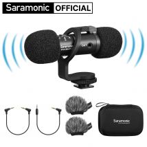 Saramonic Vmic mini Pro Microfono per fucile cardioide a doppia capsula per iPhone Android Fotocamere DSLR Smartphone Streaming live Vlog