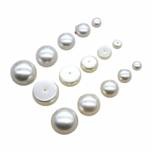 6/8/10/12/14mm White/Ivory Chunky Flatback Round Resin ABS Simulate Pearl Beads(Half Hole) DIY Jewlelry/Phone/Craft Decoration