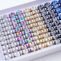 20 teile/los trend ige Mix Hohl streifen Punk Spikes Edelstahl Ringe für Männer Frauen Verlobung Schmuck Zubehör Party Geschenke