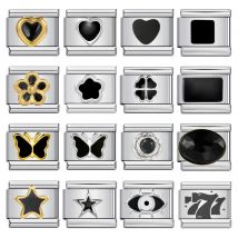 Simplicity Charm Italian Links Fit 9mm Edelstahl Schmuck DIY Herstellung Trend Black Series Butterfly Star Flower Armband