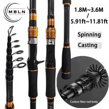 Carbon Telescopic Fishing Rod, 1.8-3.6M Ultra-Light Hard Lure Rod. Portable Short Section Sea Casting Rod, Fishing Gear.