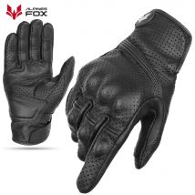 Guanti da moto retrò in pelle da uomo estivi traforati in pelle vintage da moto motocross ciclismo guanti da motociclista