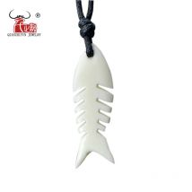 GX073 Hawaii jewelry Primitive tribes Choker Handmade Carved fishbone necklace woman yak bone pendant necklaces of surfing