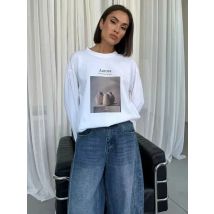 Neue Amerikanische Vintage Brief Drucken Lose Sweatshirt Frauen Herbst 2025, Dünne Baumwolle Langarm T Shirt Lose Russische Mode tops