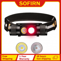 H25LR LED 90 Lampada frontale ricaricabile ad alto CRI Potente torcia frontale leggera con luce bianca brillante Torcia rossa profonda da 660 nm