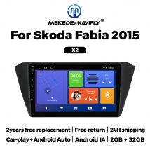 MEKEDE Android14 9 Zoll Autoradio Multimedia-Player für Skoda Fabia 2015 Wireless CarPlay Android Auto Intelligentes Navigationssystem