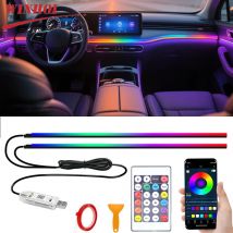 RGB Wnętrze samochodu Światło otoczenia z USB Motoryzacyjne neonowe światła atmosferyczne Pasek Dekoracja deski rozdzielczej Pasek Zdalne / sterowanie głosem