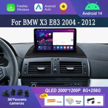 Für BMW X3 E83 2004–2012 Android Intelligentes System Autoradio Multimedia Player GPS Navigation BT 4G WiFi QLED Touchscreen