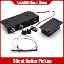 Aktive Stumm Gitarre Pickup mit Batterie Box für Reise Statische Gitarre Spieler Schwarz Stille Guitarra Zubehör
