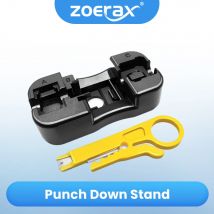 ZoeRax Keystone Jack Punch Down Ständer und kleines Kunststoff-Punchdown-Werkzeug mit Stripper-Verkabelungswerkzeug, Modulhalter, Netzwerkwerk-Tool