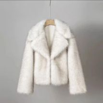 Laxsesu 2025 New Autumn & Winter Loose Lapel Faux Fox Sweet-Cool Fashion Eco-Friendly Faux Fur Coat