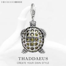 Pendant Green Turtle Large Brand New Fashion Jewelry Europe 925 Silver Sterling Accessories Gift For Woman Men