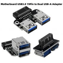 Scheda madre USB 3.0 da 19/20 pin a doppia porta USB-A Adattatore convertitore da pannello USB interno per espansione scheda madre del PC desktop
