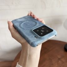 Einfache Denim-Textur, matt, hart, magnetisch, für Magsafe-Telefonhülle für Xiaomi Mi 15 Pro 15 Ultra, kabelloses Laden, randlose Abdeckung