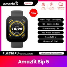 Nowy inteligentny zegarek Amazfit Bip 5 46 mm 120 trybów sportowych 24-godzinny monitoring stanu zdrowia 10-dniowa żywotność baterii Inteligentny zegarek dla Androida IOS