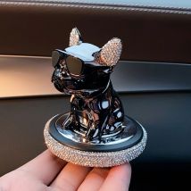 Auto-Ornament, Metall-Shake-Kopf, französische Bulldogge, Diamant-Duft, gereinigte das Auto im Inneren, Klimaanlage, Zubehör, Innenausstattung, Frau