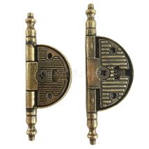 4PCS Antique Crown Head Hinges Round Cabinet Door Hinges Bronze Vintage European Wardrobe Hinge Bookcase Zinc Alloy Hinge GF1436